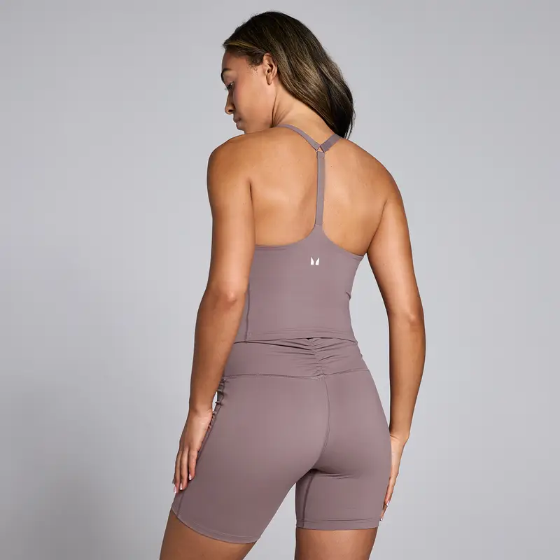 Canotta con spalline incrociate e design a vogatore MP Tempo da donna - Caffè Marrone miniatura 2