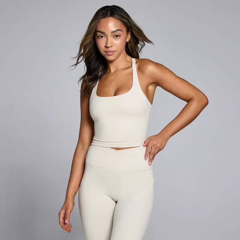 Canotta con spalline incrociate e design a vogatore MP Tempo da donna - Sabbia del deserto Nudo