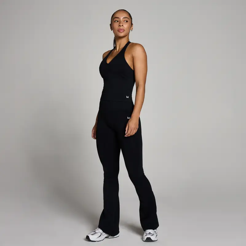 Canotta donna con collo all americana senza cuciture MP Tempo - Nero miniatura 3