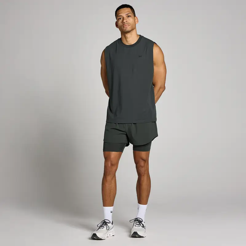 Canotta oversize in cotone modal MP uomo - Nero slavato miniatura 3