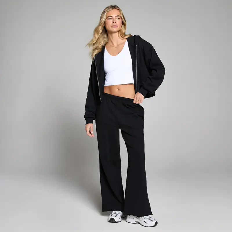 Felpa con cappuccio e zip MP donna lifestyle - Nero slavato miniatura 3