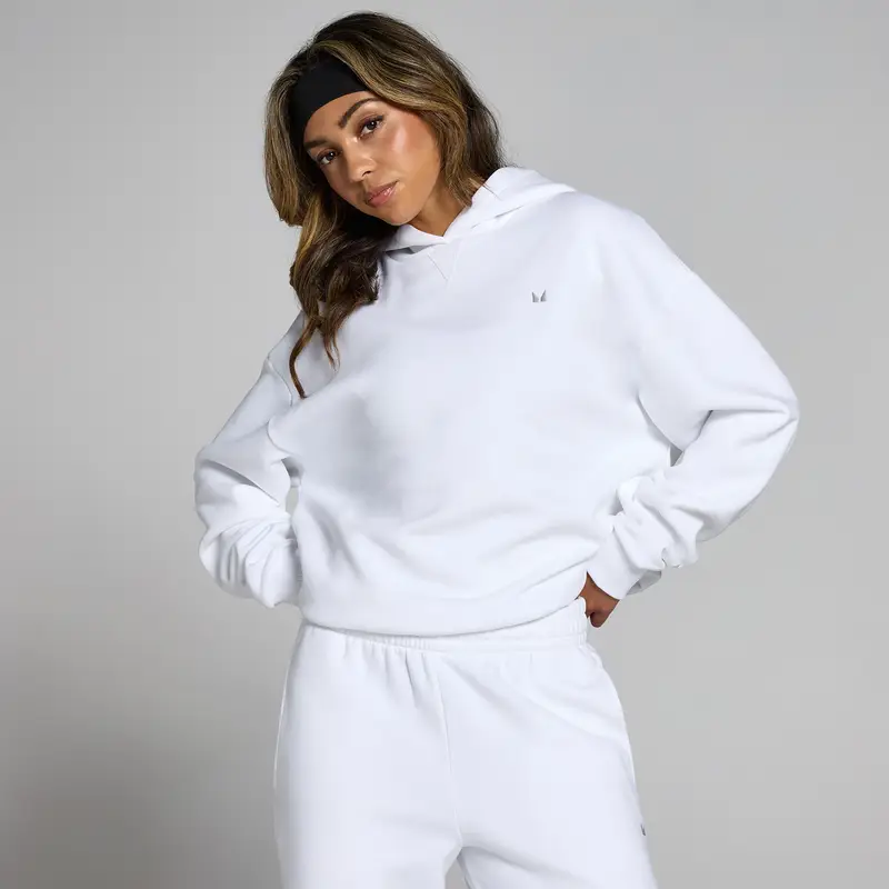 Felpa oversize con cappuccio MP Basics da donna - Bianco
