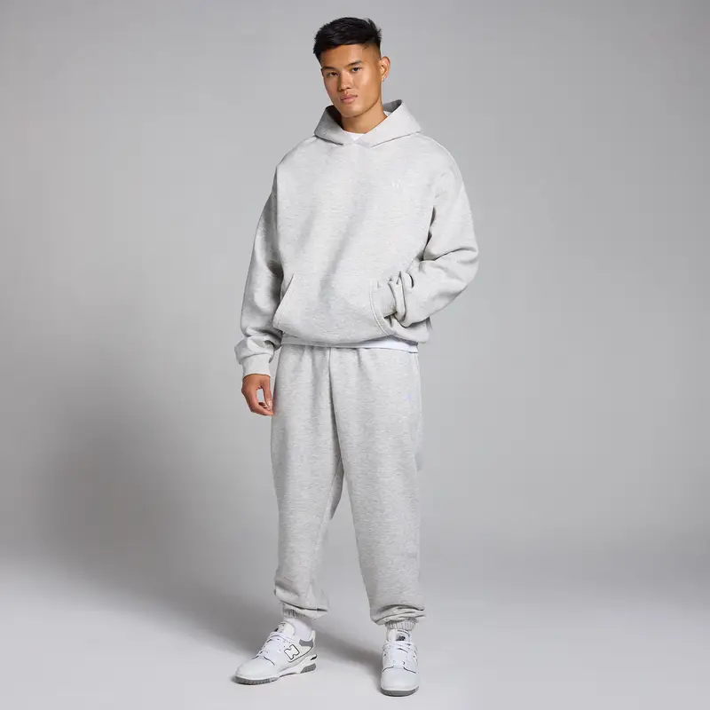 Felpa oversize con cappuccio MP Rest Day da uomo - Grigio chiaro mélange miniatura 3