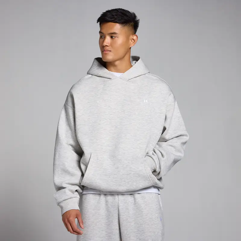 Felpa oversize con cappuccio MP Rest Day da uomo - Grigio chiaro mélange