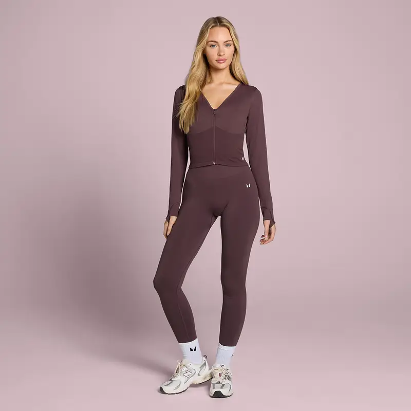 Giacca corta senza cuciture donna MP Tempo - Fudge Marrone miniatura 3