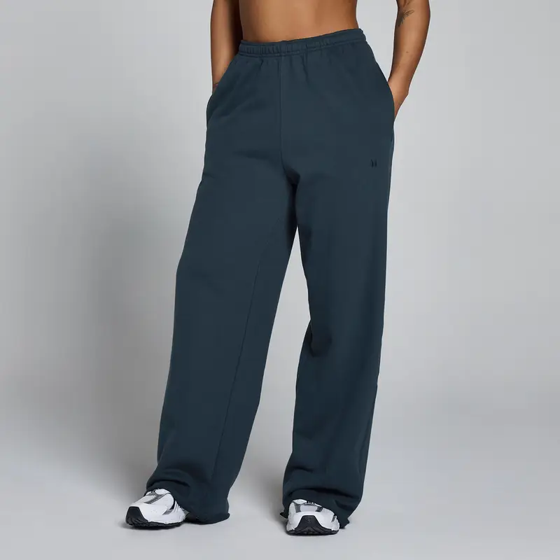 Joggers a gamba dritta in loopback leggero MP donna - Blu slavato