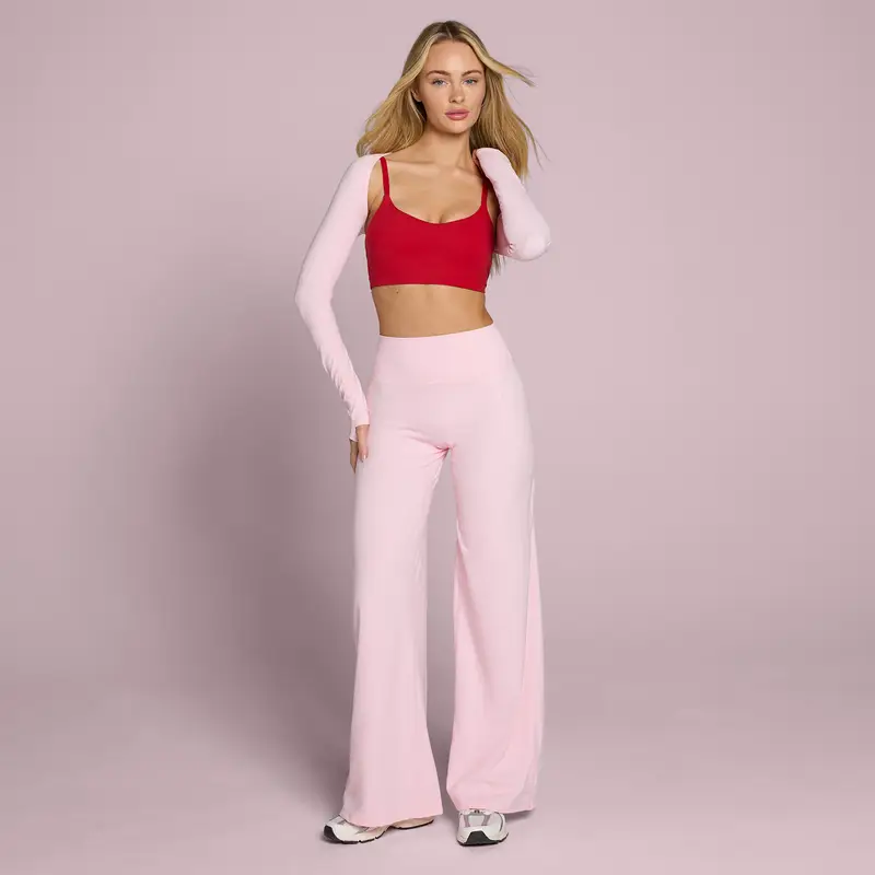 Leggings a gamba larga Tempo MP donna - Rosa tenue miniatura 3