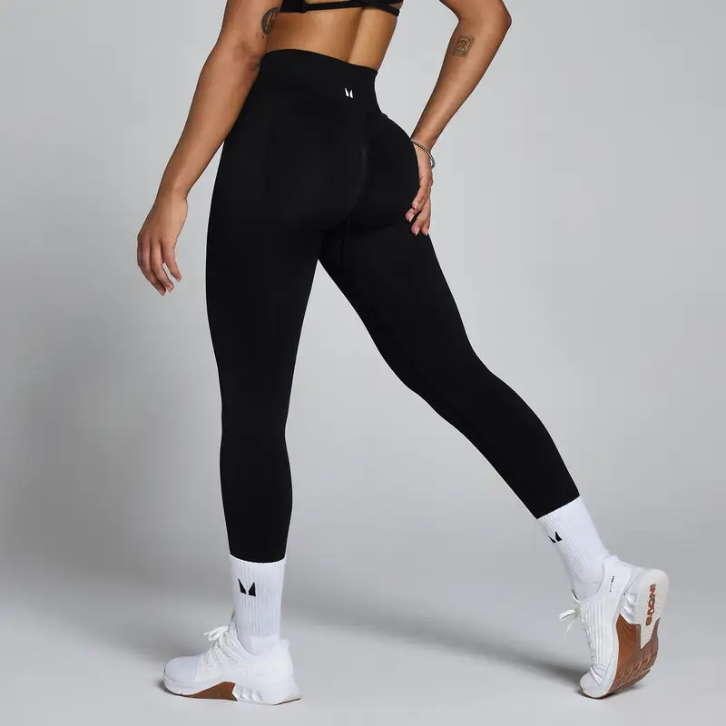 Leggings senza cuciture con effetto scrunch MP donna Lift - Nero