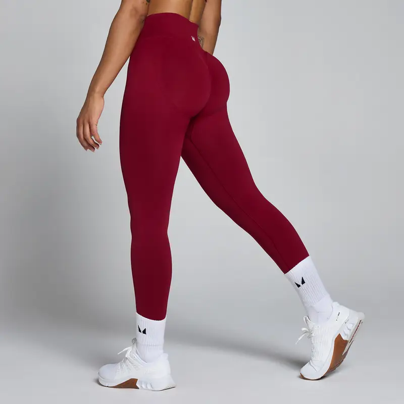 Leggings senza cuciture MP donna Lift con arricciatura - Rosso heritage