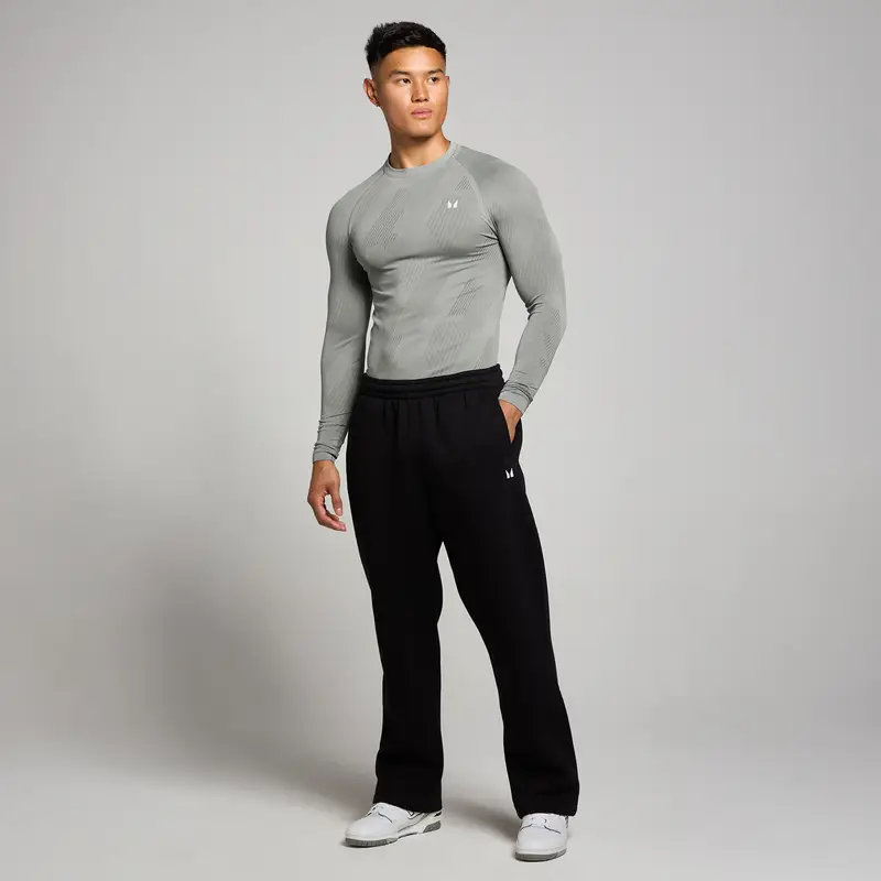 Maglia a maniche lunghe senza cuciture con grafica Pillar MP Tempo da uomo - Grigio tempesta miniatura 3