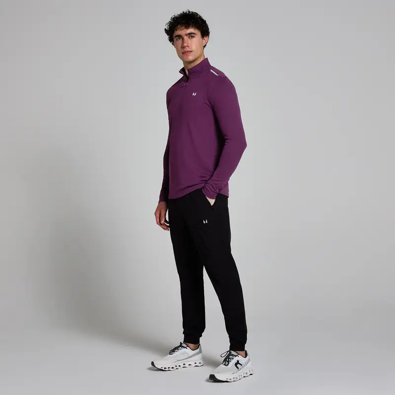 Maglia a rete MP con cerniera a 1/4 Active da uomo - Prugna Viola miniatura 3