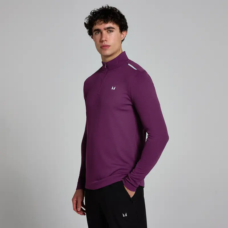 Maglia a rete MP con cerniera a 1/4 Active da uomo - Prugna Viola