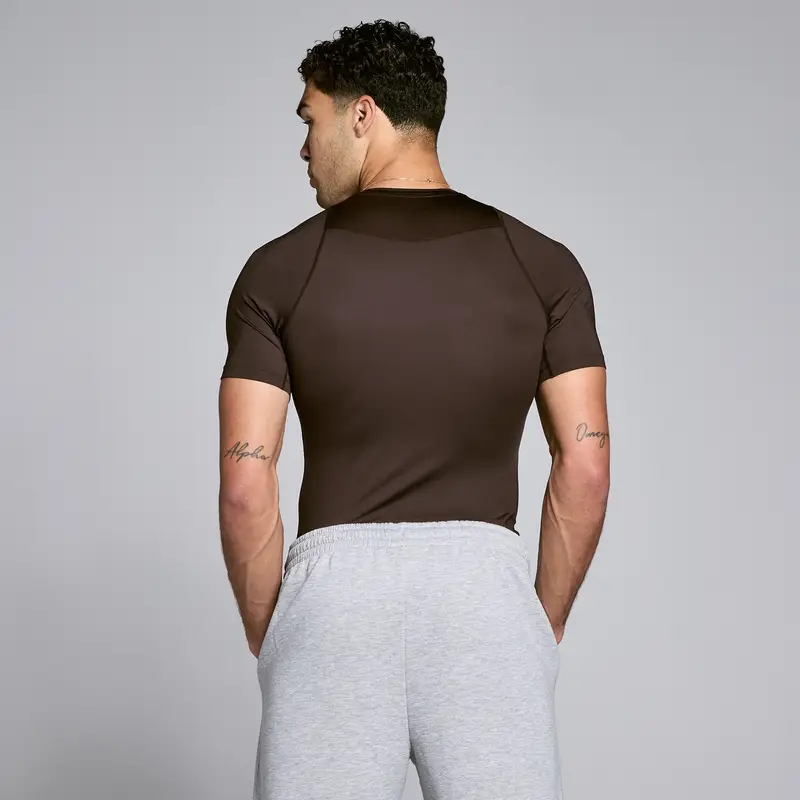 Maglia termica uomo MP Training a manica corta - Cioccolato Marrone miniatura 2