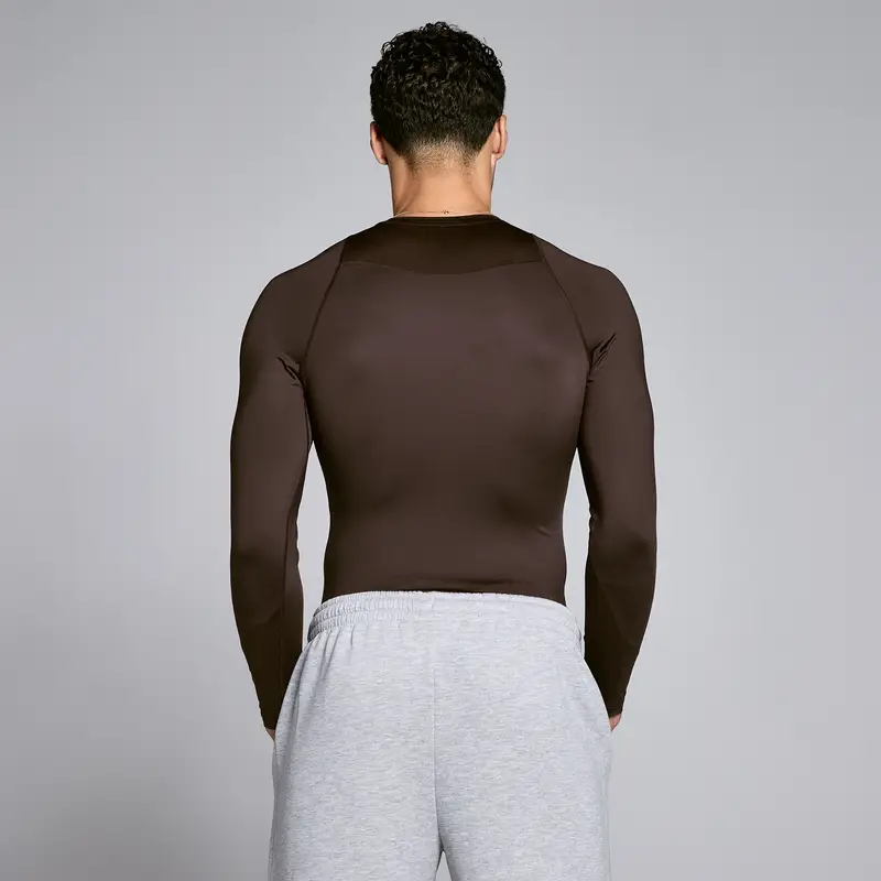 Maglia termica uomo MP Training a manica lunga - Cioccolato Marrone miniatura 2