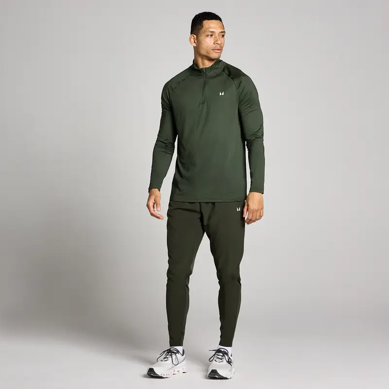 Maglia training MP con zip 1/4 uomo - Verde foresta miniatura 3