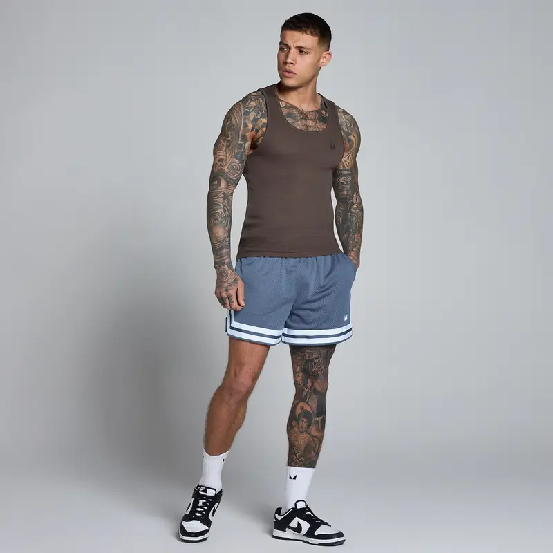 MP Men Lift Ribbed Muscle Fit Tank - Chocolate Marrone miniatura 3