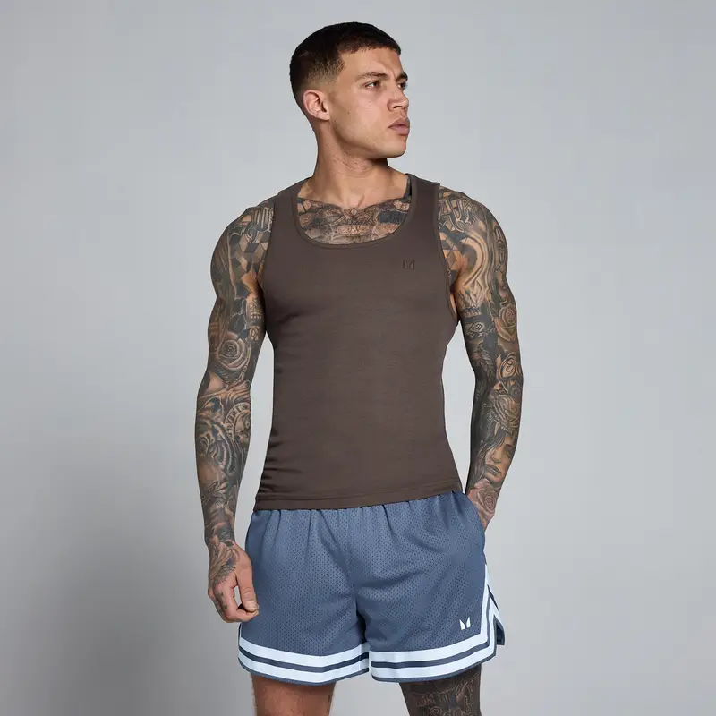 MP Men Lift Ribbed Muscle Fit Tank - Chocolate Marrone