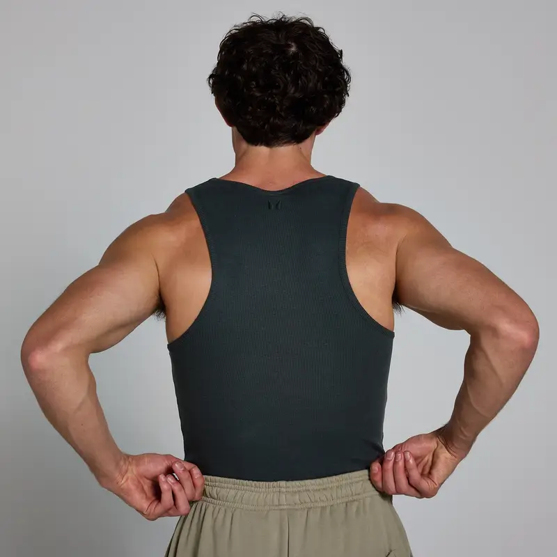 MP Men's Origin Ribbed Muscle Fit Tank - Washed Black Nero miniatura 2