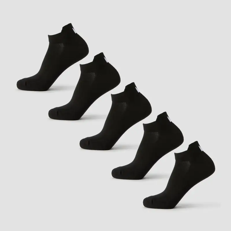 MP Unisex Trainer Socks (5 Pack) - Black - UK 6-8 Nero