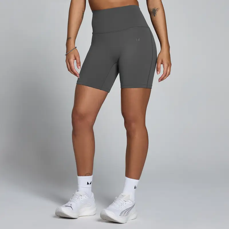 MP Women Tempo High Waisted Shorts - Dark Grey Grigio