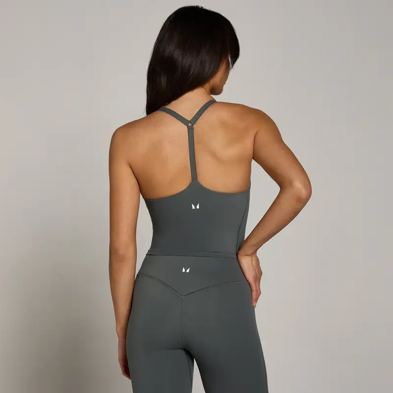 MP Women Tempo Strappy Racerback Vest - Dark Grey Grigio miniatura 2