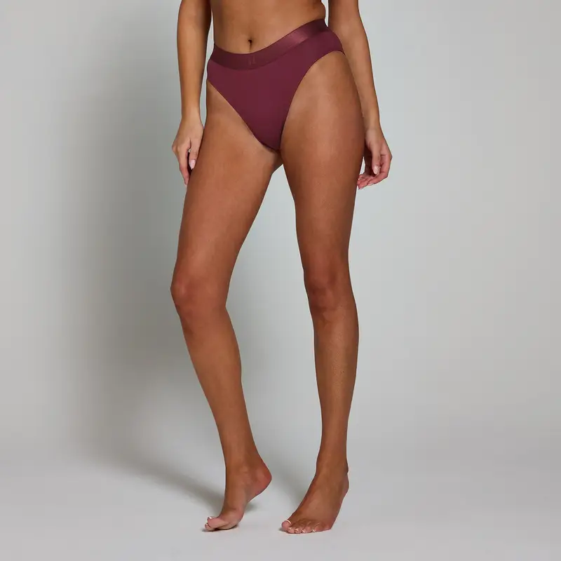 Mutandine bikini a vita media MP da donna (confezione da 3) - Rosso mora miniatura 3
