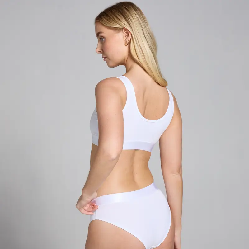 Mutandine bikini a vita media MP da donna (confezione da 5) - Bianco miniatura 3