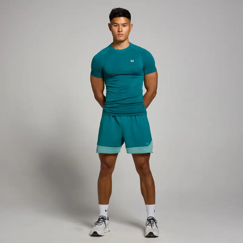 Pantaloncini 13 cm con grafica Pillar MP Tempo da uomo - Verde acqua Blu miniatura 3