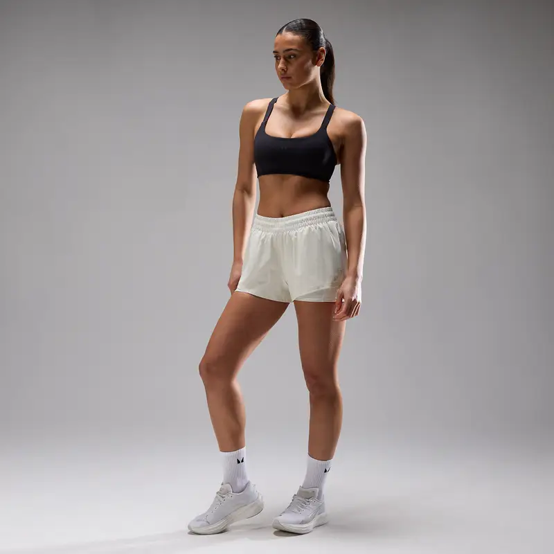 Pantaloncini donna MP Velocity Ultra con griglia - Grigio nebbia Crema miniatura 3