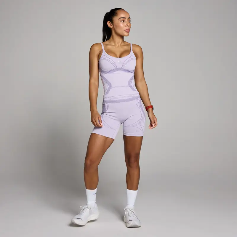 Pantaloncini donna senza cuciture MP Hybrid - Uva spolverata Viola miniatura 3