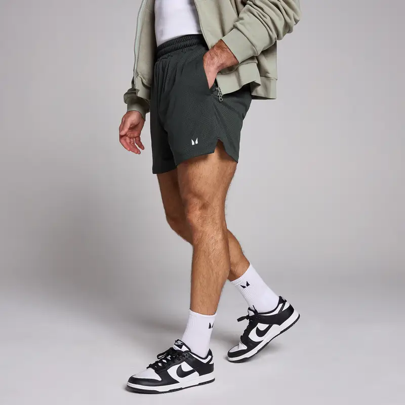 Pantaloncini in mesh MP da uomo - Nero slavato miniatura 2