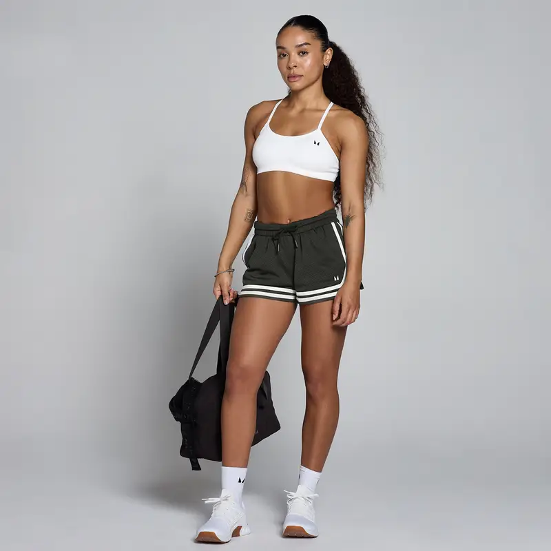 Pantaloncini MP donna Lift a rete a contrasto - Nero slavato miniatura 3