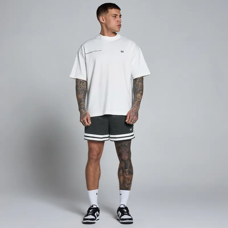 Pantaloncini MP uomo lift 13 cm in rete con nastro a contrasto - Nero slavato miniatura 3