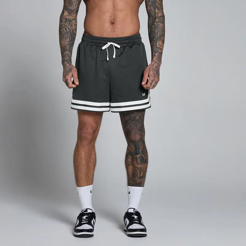 Pantaloncini MP uomo lift 13 cm in rete con nastro a contrasto - Nero slavato