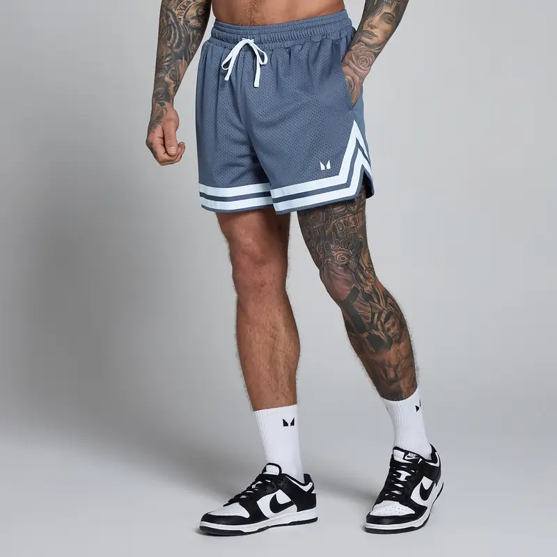 Pantaloncini MP uomo lift 5 in rete con nastro a contrasto - Blu antracite