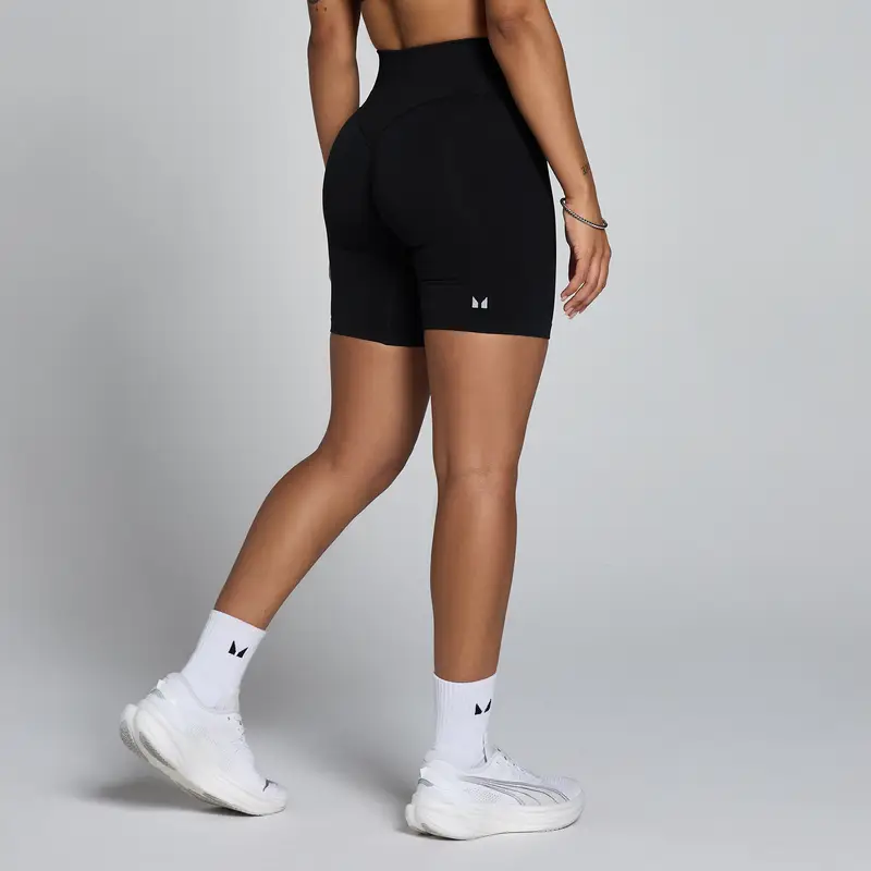 Pantaloncini senza cuciture a vita media MP donna Tempo - Nero miniatura 2