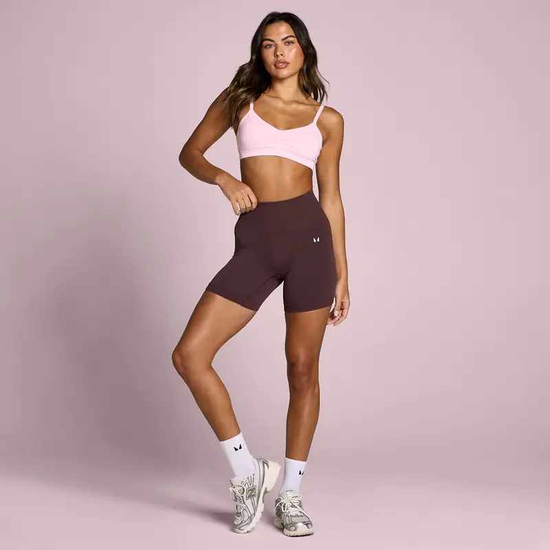 Pantaloncini senza cuciture con scrunch MP Tempo da donna - Fudge Marrone miniatura 3