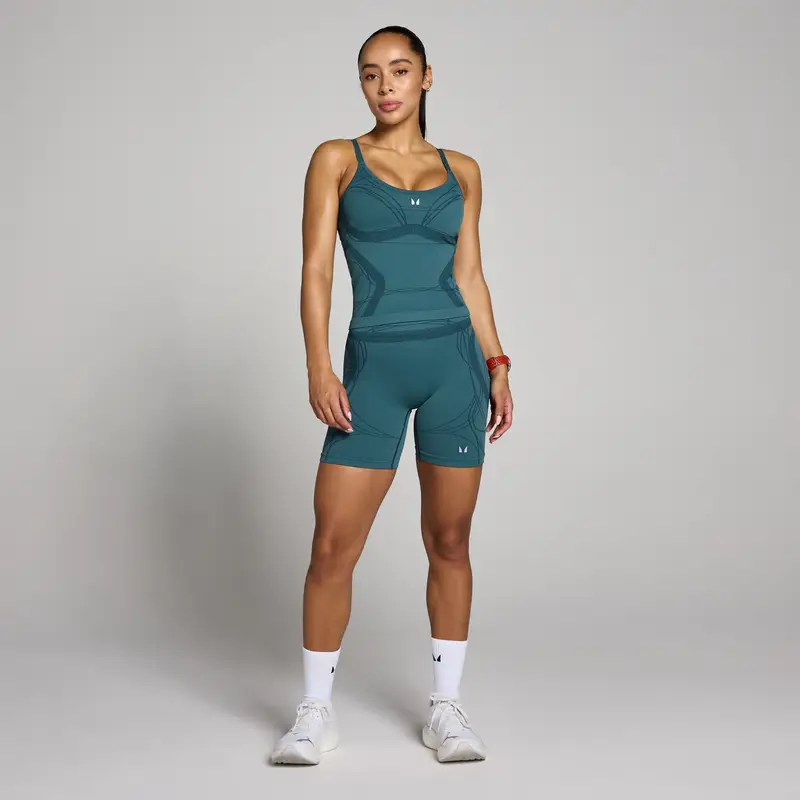 Pantaloncini senza cuciture MP donna Hybrid - Verde acqua intenso miniatura 3