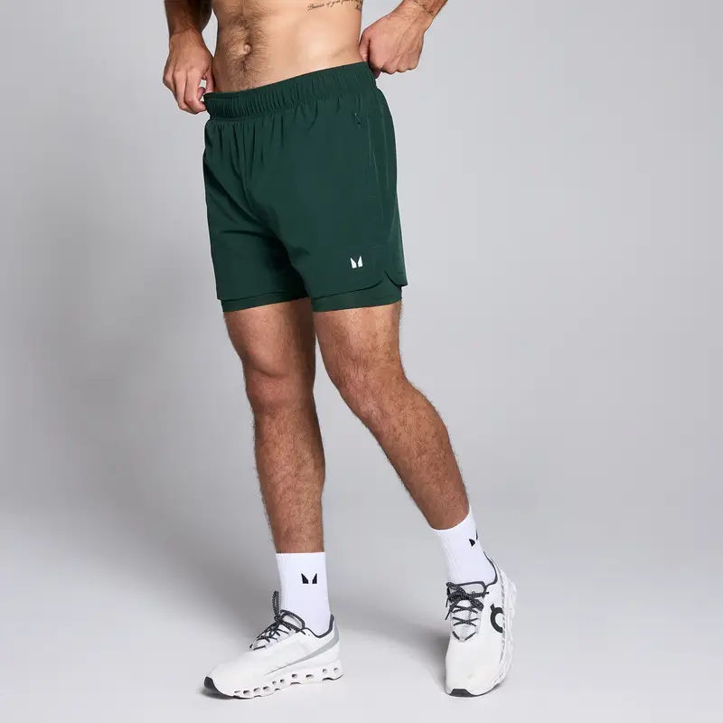 Pantaloncini sportivi 2 in 1 da 13 cm MP da uomo - Smeraldo scuro Verde