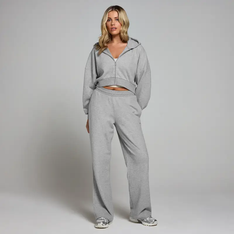 Pantaloni da jogging a taglio dritto morbidi MP da donna - Grigio mélange miniatura 3