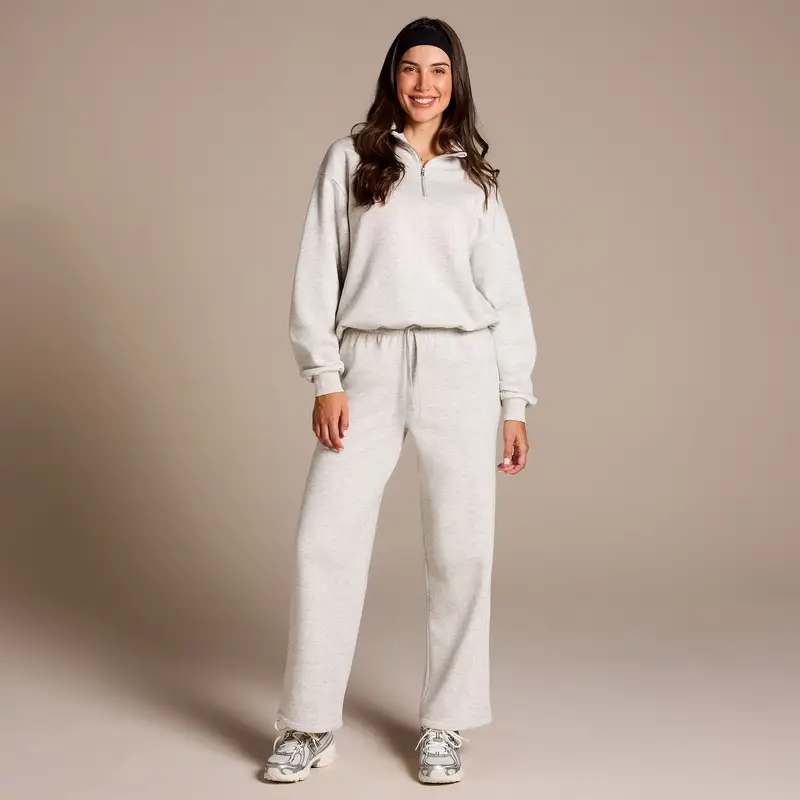 Pantaloni da jogging a taglio dritto MP X Aleksandra - Grigio chiaro mélange miniatura 2