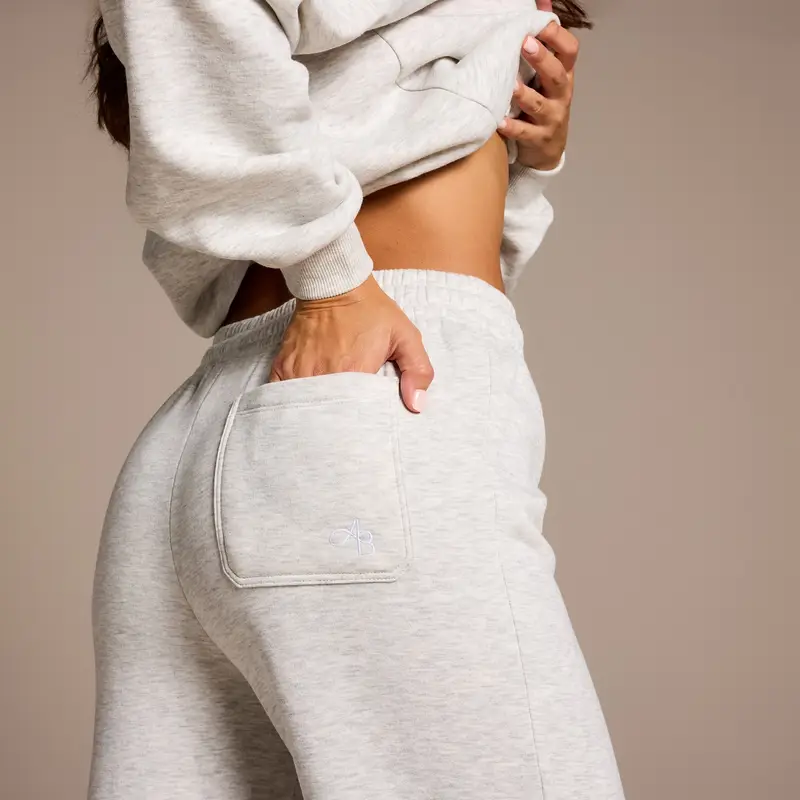 Pantaloni da jogging a taglio dritto MP X Aleksandra - Grigio chiaro mélange miniatura 3