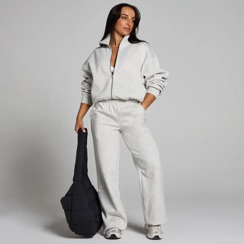 Pantaloni da jogging a taglio dritto Petite MP Basics da donna - Grigio mélange miniatura 3