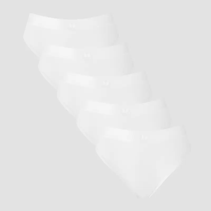 Perizoma a vita media MP da donna (confezione da 5) - Bianco