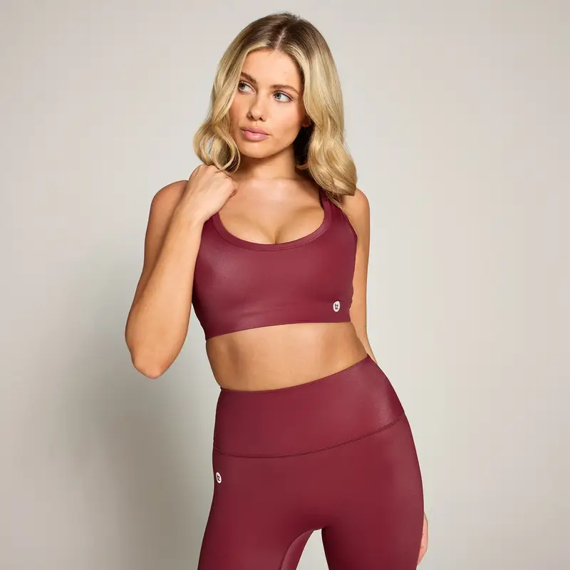 Reggiseno sportivo ad alta lucentezza MP X Tatiana - Borgogna Rosso