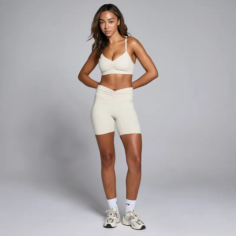 Reggiseno sportivo con arricciatura frontale MP Tempo da donna - Sabbia del deserto Nudo miniatura 3