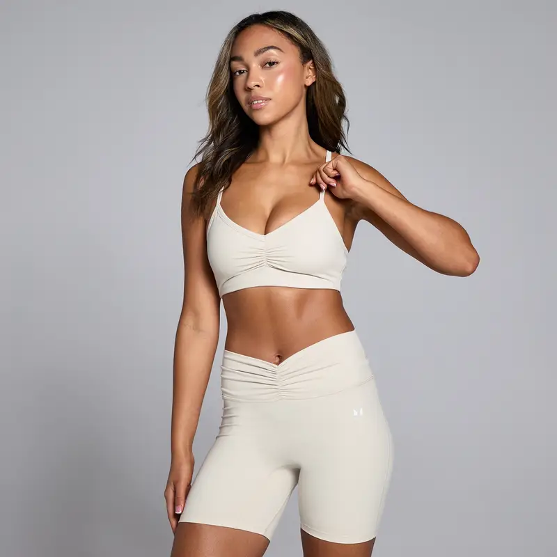 Reggiseno sportivo con arricciatura frontale MP Tempo da donna - Sabbia del deserto Nudo