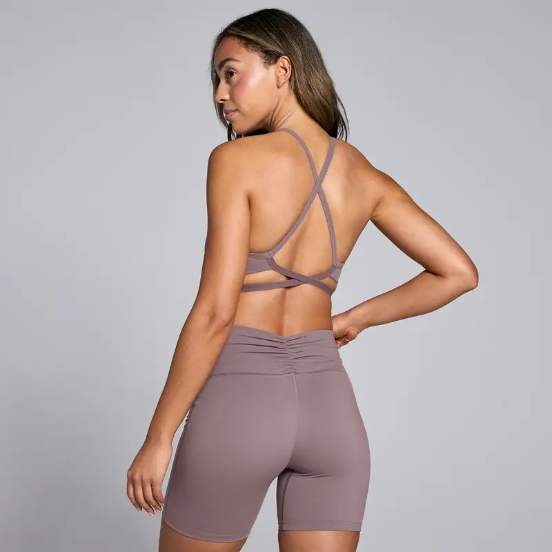 Reggiseno sportivo con spalline incrociate MP Tempo da donna - Caffè Marrone miniatura 2