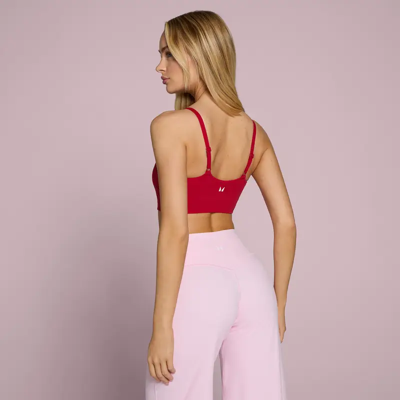 Reggiseno sportivo donna MP Tempo - Rosso rosa miniatura 2