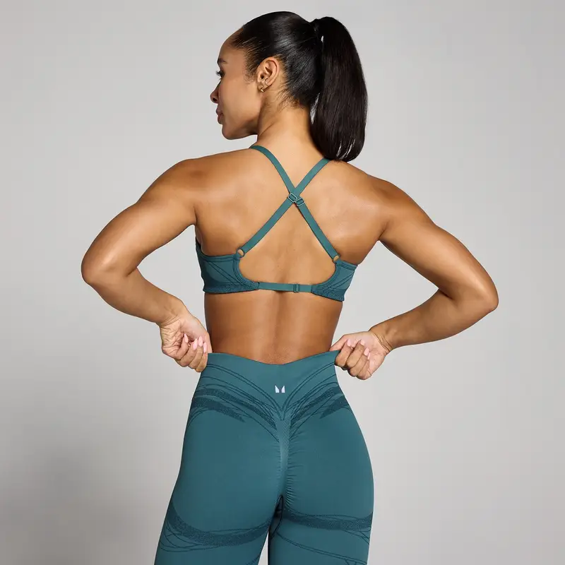 Reggiseno sportivo Hybrid con spalline MP donna - Verde acqua intenso miniatura 2